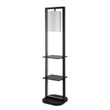 Two Tiered Vertical Iron Shelving Stand With Light - Driftwood - Sleep Galleria