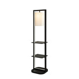 Two Tiered Vertical Iron Shelving Stand With Light - Driftwood - Sleep Galleria