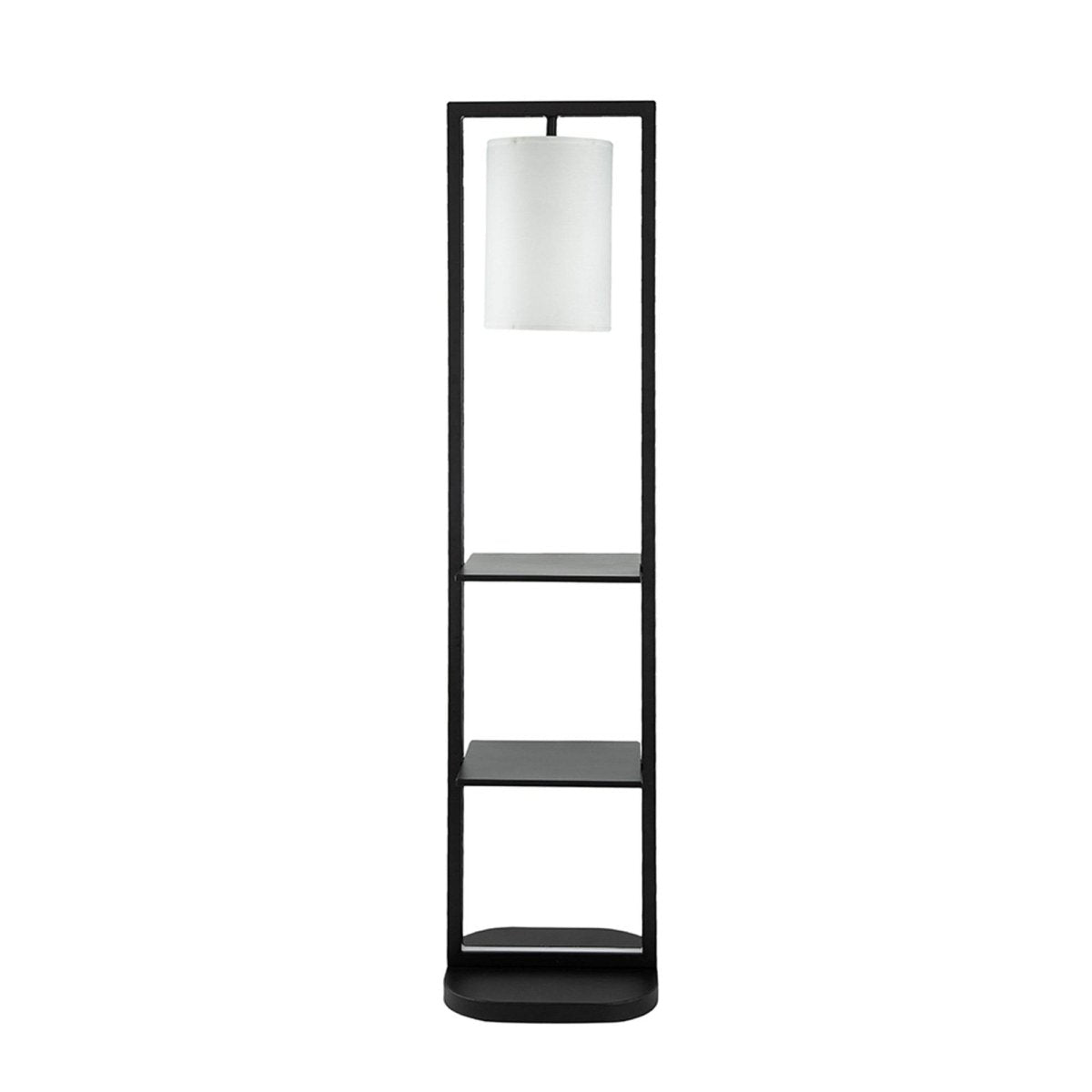 Two Tiered Vertical Iron Shelving Stand With Light - Driftwood - Sleep Galleria