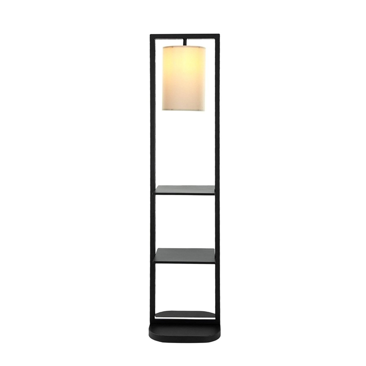 Two Tiered Vertical Iron Shelving Stand With Light - Driftwood - Sleep Galleria