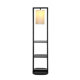 Two Tiered Vertical Iron Shelving Stand With Light - Driftwood - Sleep Galleria