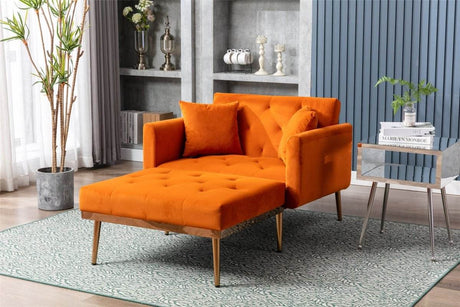 Velvet Plush Adjustable Backrest Chaise Lounge Chair - Sleep Galleria