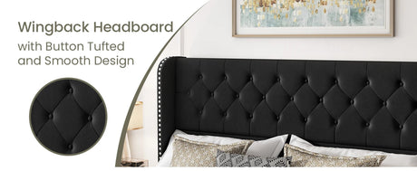 Velvet Upholstered Platform Bed Frame With Storage Drawers - Driftwood - Sleep Galleria