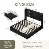 Velvet Upholstered Platform Bed Frame With Storage Drawers - Sleep Galleria