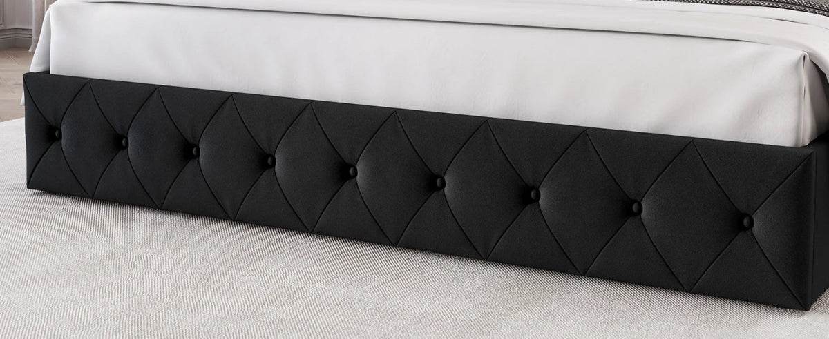 Velvet Upholstered Platform Bed Frame With Storage Drawers - Sleep Galleria