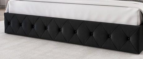Velvet Upholstered Platform Bed Frame With Storage Drawers - Driftwood - Sleep Galleria