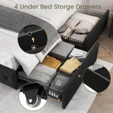 Velvet Upholstered Platform Bed Frame With Storage Drawers - Sleep Galleria