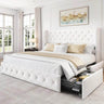 Velvet Upholstered Platform Bed Frame With Storage Drawers - Sleep Galleria