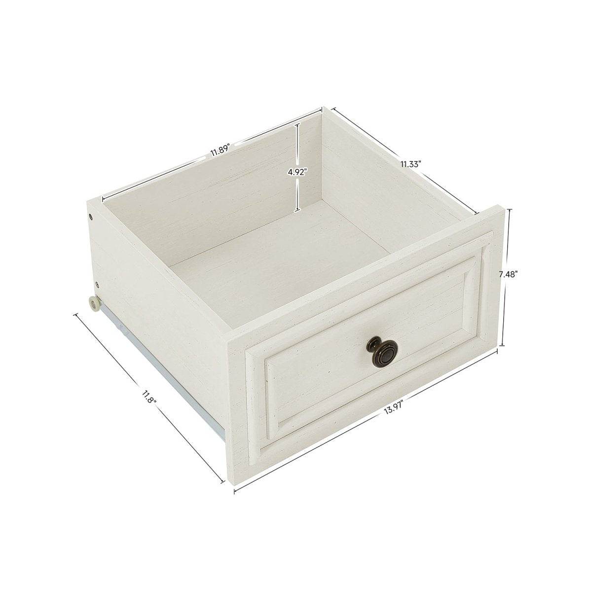 Vintage White 5-Drawer Engineered Wood Dresser - Sleep Galleria
