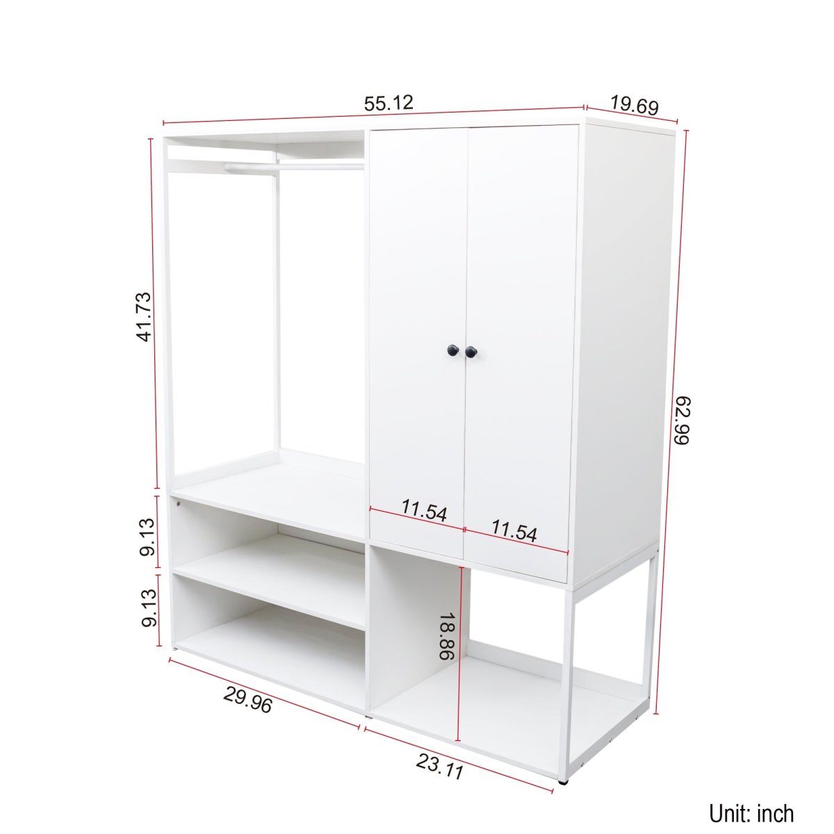 White Particle Board Armoire Wardrobe Closet With Shelves - Driftwood - Sleep Galleria