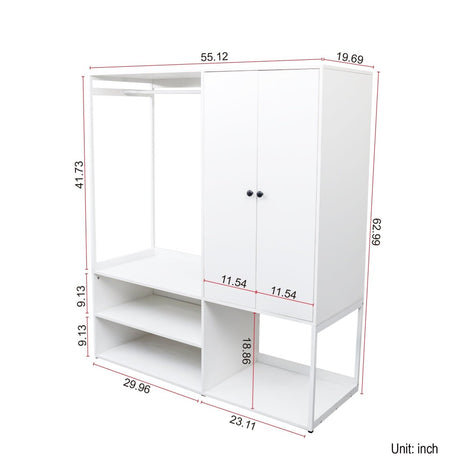 White Particle Board Armoire Wardrobe Closet With Shelves - Driftwood - Sleep Galleria