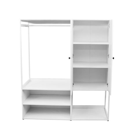 White Particle Board Armoire Wardrobe Closet With Shelves - Driftwood - Sleep Galleria