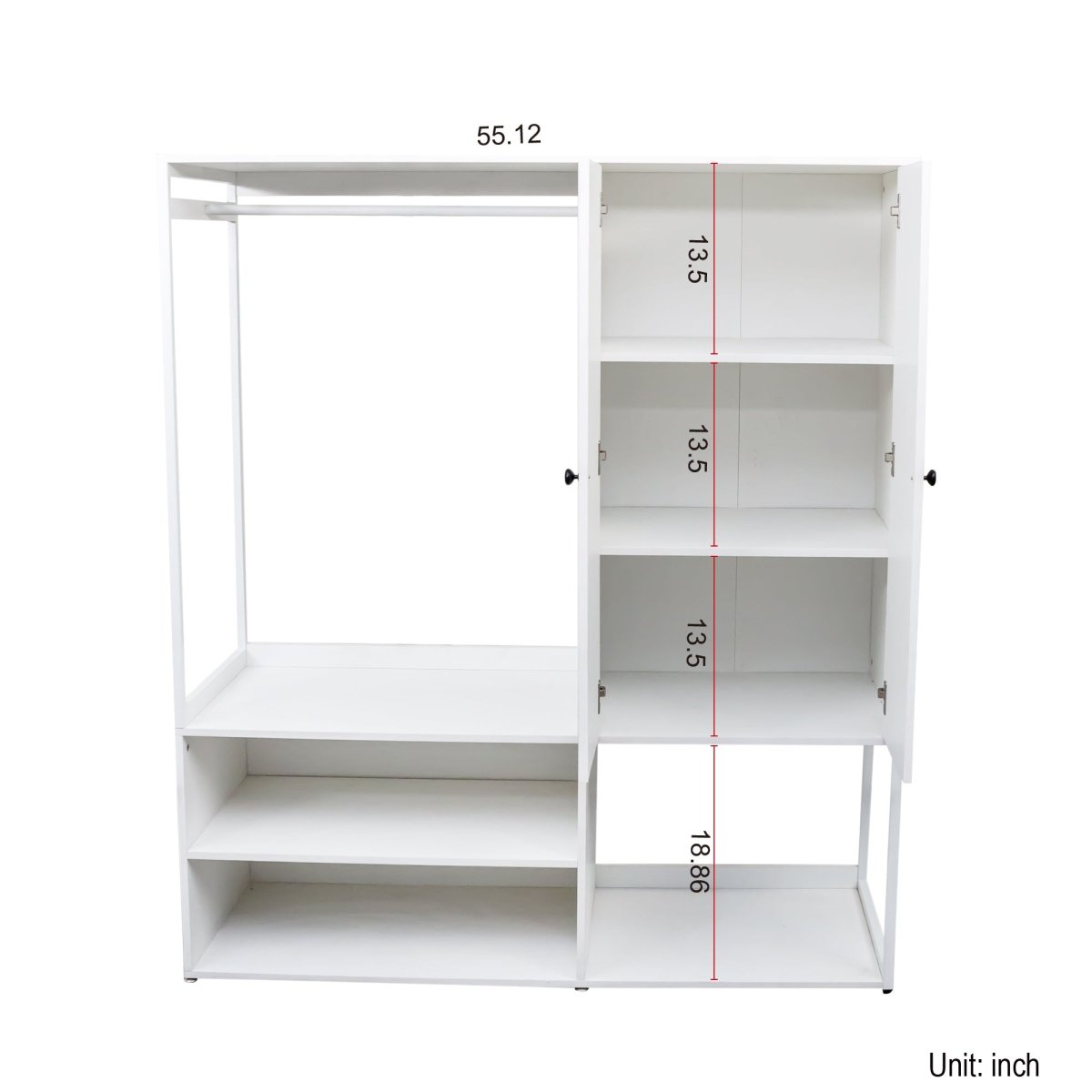 White Particle Board Armoire Wardrobe Closet With Shelves - Driftwood - Sleep Galleria