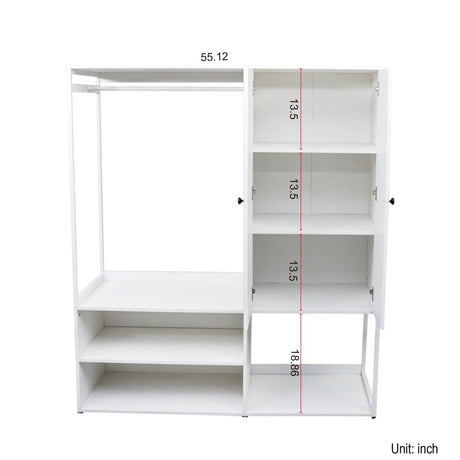 White Particle Board Armoire Wardrobe Closet With Shelves - Driftwood - Sleep Galleria