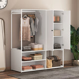 White Particle Board Armoire Wardrobe Closet With Shelves - Driftwood - Sleep Galleria