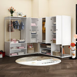 White Particle Board Armoire Wardrobe Closet With Shelves - Driftwood - Sleep Galleria