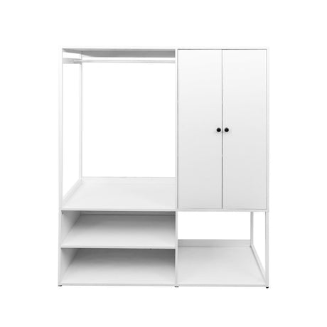 White Particle Board Armoire Wardrobe Closet With Shelves - Driftwood - Sleep Galleria