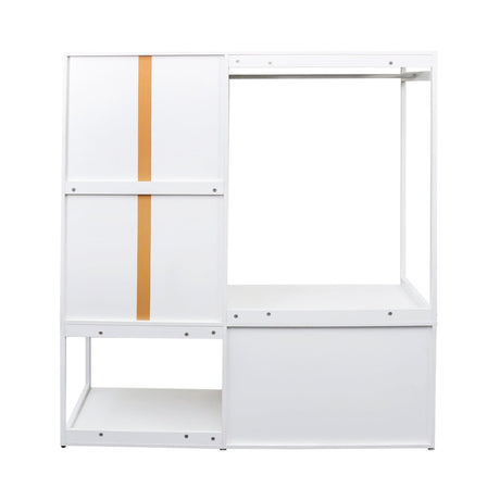 White Particle Board Armoire Wardrobe Closet With Shelves - Driftwood - Sleep Galleria