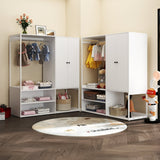 White Particle Board Armoire Wardrobe Closet With Shelves - Driftwood - Sleep Galleria
