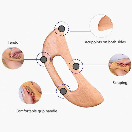 Wooden Beech Gua Sha Massage Scraping Tool - Driftwood - Sleep Galleria