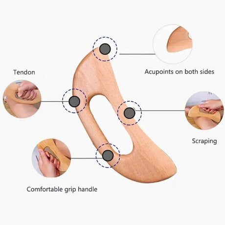 Wooden Beech Gua Sha Massage Scraping Tool - Driftwood - Sleep Galleria