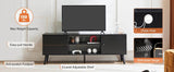Wooden Fireplace TV Stand with Adjustable Shelf and Storage - Driftwood - Sleep Galleria