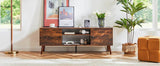 Wooden Fireplace TV Stand with Adjustable Shelf and Storage - Driftwood - Sleep Galleria
