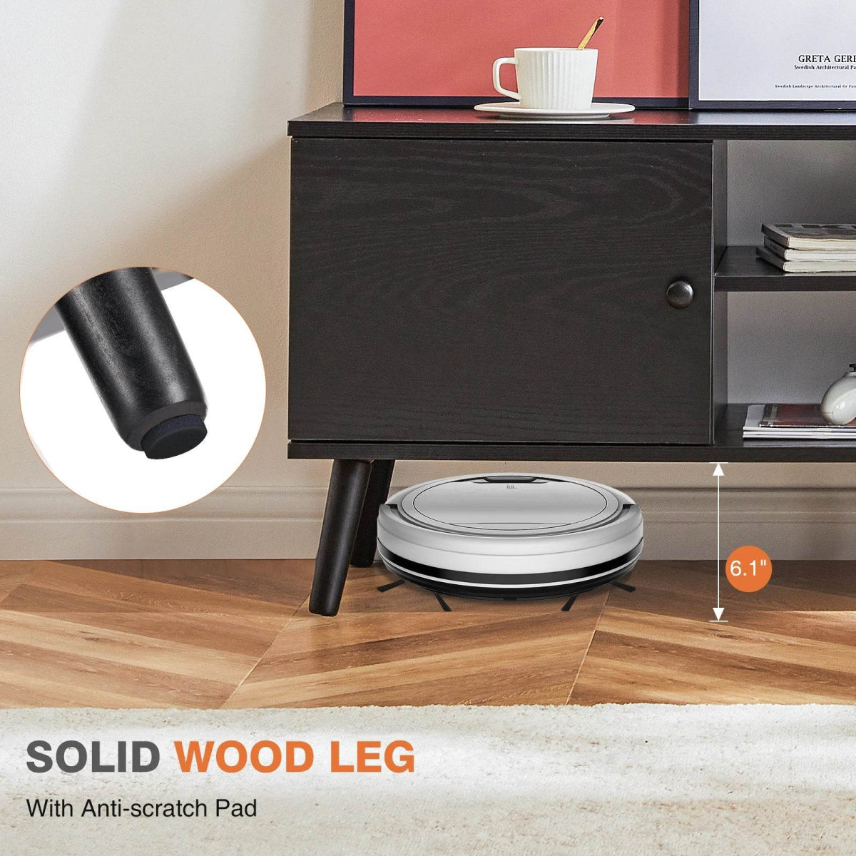 Wooden Fireplace TV Stand with Adjustable Shelf and Storage - Driftwood - Sleep Galleria