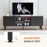 Wooden Fireplace TV Stand with Adjustable Shelf and Storage - Driftwood - Sleep Galleria