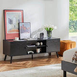 Wooden Fireplace TV Stand with Adjustable Shelf and Storage - Driftwood - Sleep Galleria