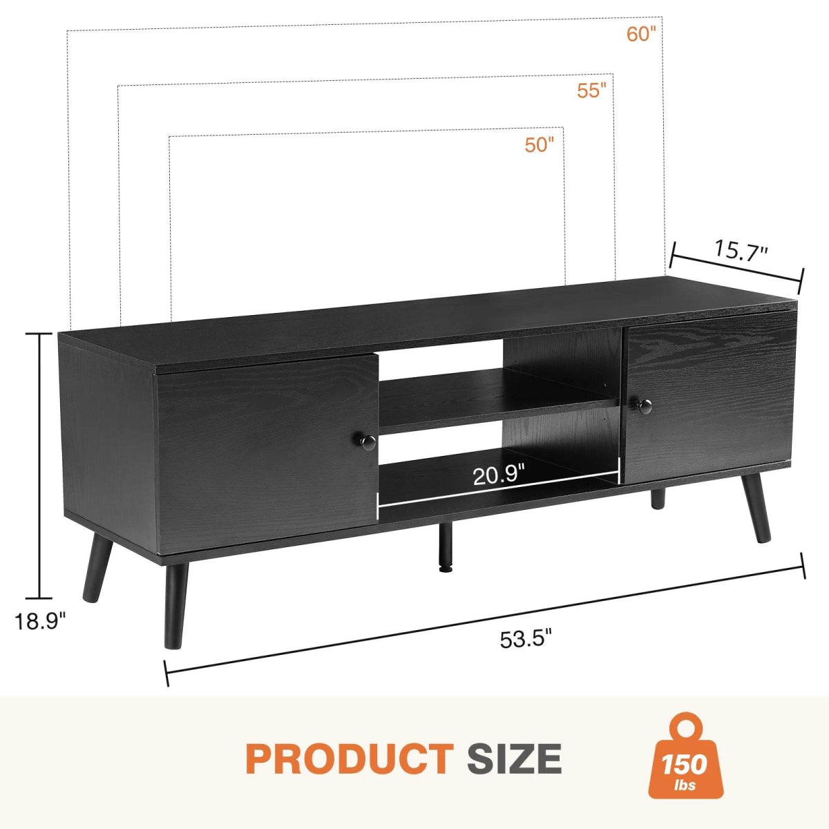 Wooden Fireplace TV Stand with Adjustable Shelf and Storage - Driftwood - Sleep Galleria