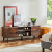Wooden Fireplace TV Stand with Adjustable Shelf and Storage - Driftwood - Sleep Galleria