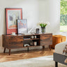 Wooden Fireplace TV Stand with Adjustable Shelf and Storage - Driftwood - Sleep Galleria