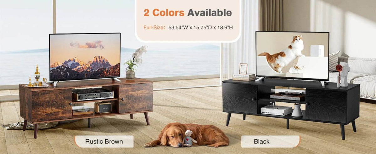 Wooden Fireplace TV Stand with Adjustable Shelf and Storage - Driftwood - Sleep Galleria