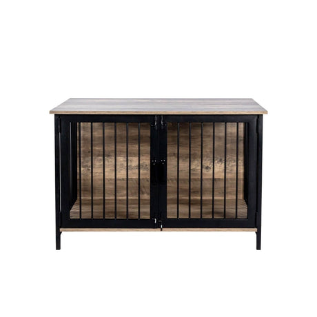 Wooden Indoor Dog Crate Furniture With Two Doors - Sleep Galleria