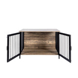 Wooden Indoor Dog Crate Furniture With Two Doors - Sleep Galleria