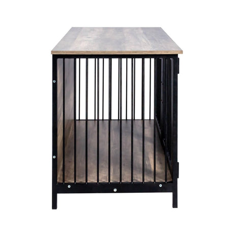 Wooden Indoor Dog Crate Furniture With Two Doors - Sleep Galleria