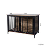 Wooden Indoor Dog Crate Furniture With Two Doors - Sleep Galleria