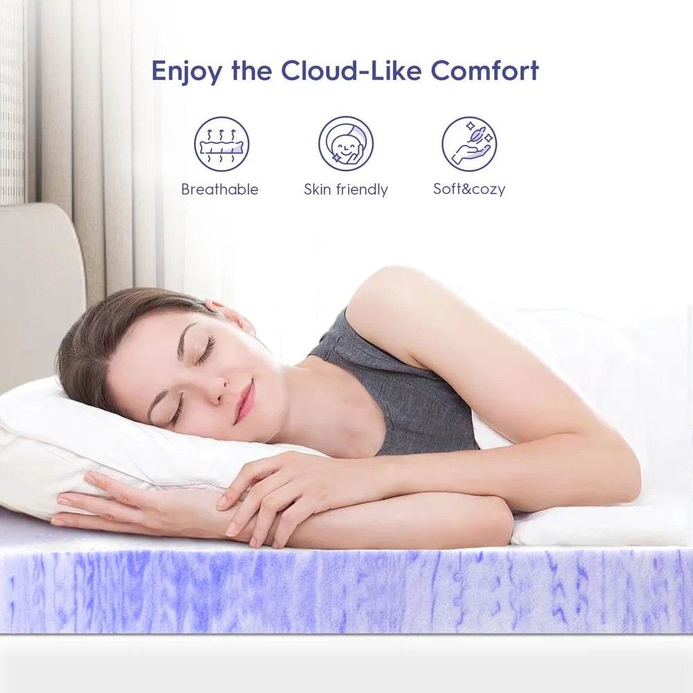 Cooling Gel - Infused Memory Foam Mattress Topper 2 - Inch - DUTRIEUX - Sleep Galleria