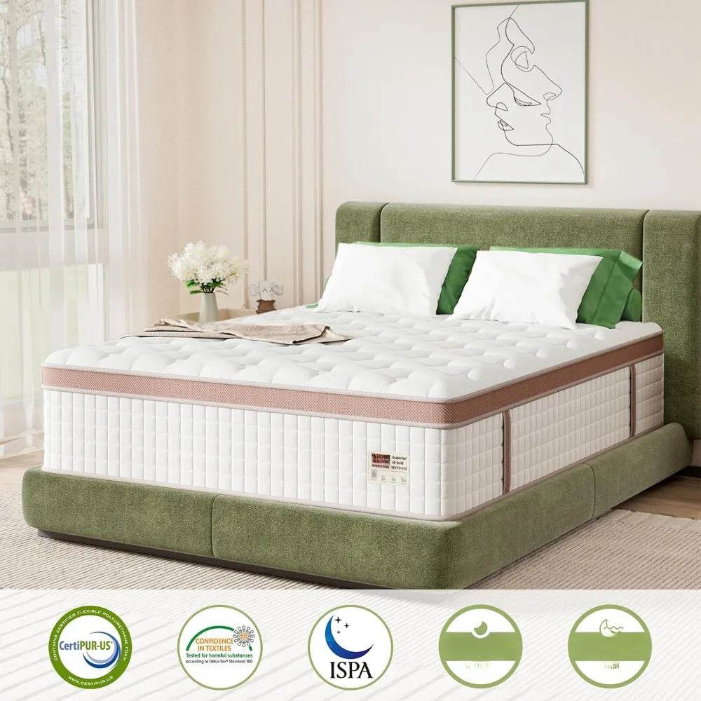 Euro Top Hybrid Mattress With Motion Isolation - Sleep Galleria