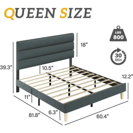 Modern Velvet Upholstered Metal Bed Frame With Headboard - DUTRIEUX - Sleep Galleria