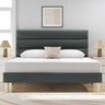 Modern Velvet Upholstered Metal Bed Frame With Headboard - DUTRIEUX - Sleep Galleria