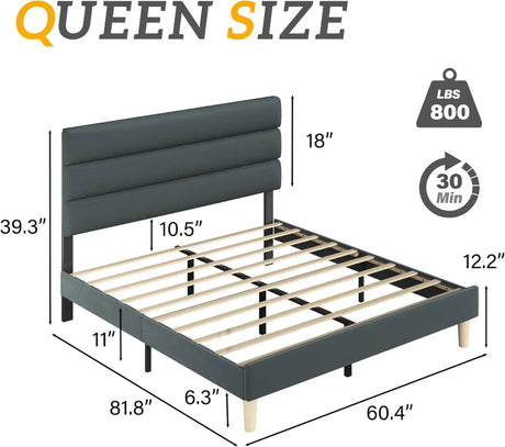 Modern Velvet Upholstered Metal Bed Frame With Headboard - DUTRIEUX - Sleep Galleria