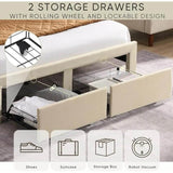 Upholstered Modern Platform Bed Frame With Storage - Sleep Galleria