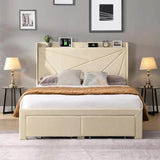 Upholstered Modern Platform Bed Frame With Storage - Sleep Galleria