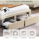 Upholstered Modern Platform Bed Frame With Storage - Sleep Galleria