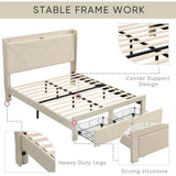 Upholstered Modern Platform Bed Frame With Storage - Sleep Galleria