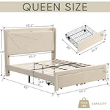Upholstered Modern Platform Bed Frame With Storage - Sleep Galleria