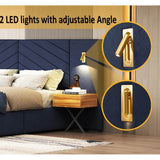 Velvet Upholstered Platform Bed With Wingback Headboard - Sleep Galleria