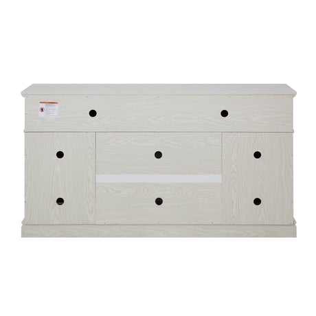 Embossed Oak Fireplace TV Stand With Storage - Sleep Galleria